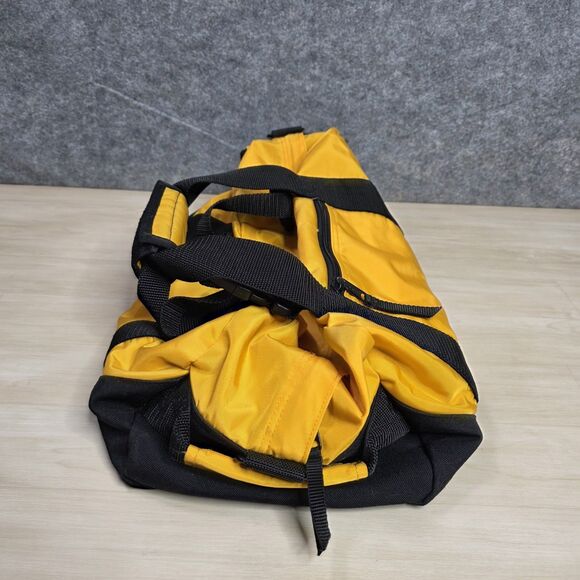 L.L. Bean Duffle Bag Yellow Black Nylon Travel Gym Tote - Picture 3 of 7